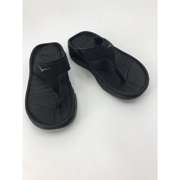 Hoka One Ora Recover Flip Flop Thong Comfort Sandal Black 6 Women - Picture 2 of 6